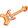 pixel art of a golden guitar