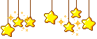 a divider of yellow stars hanging like mobiles