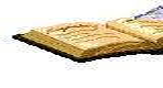 pixel art of an old looking book and a quill pen writing in it